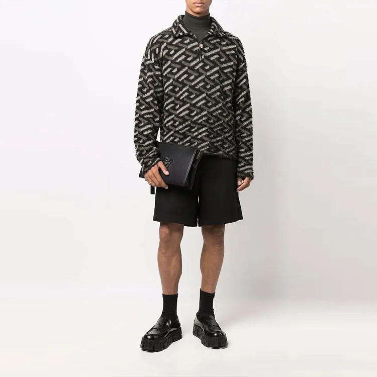 VERSACE La Greca Sweaters Men Green-1