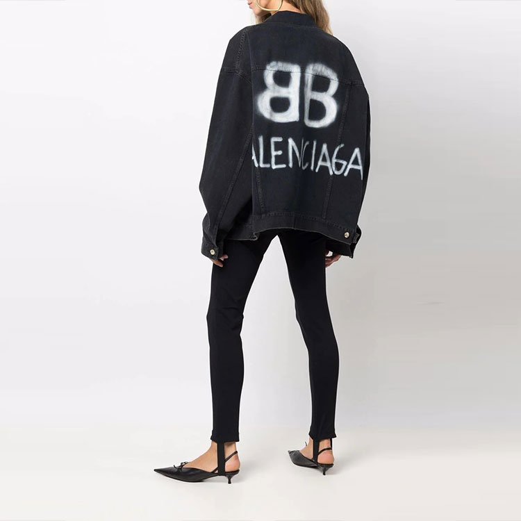 Balenciaga Denim Jackets Unisex Black - POIZON Balenciaga Denim Jackets Unisex Black - POIZON
