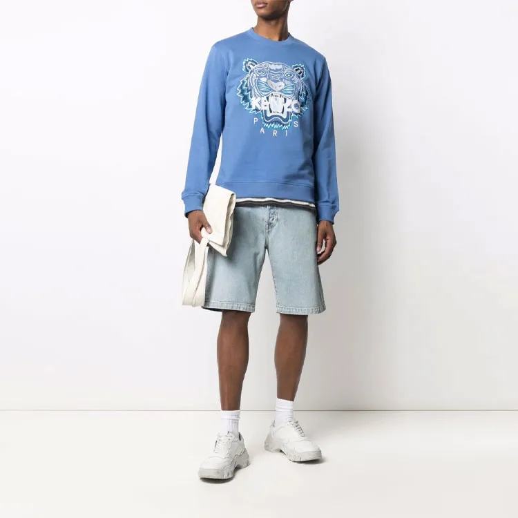 KENZO Classic Tiger Head Sweatshirts Men Sapphire Blue-2