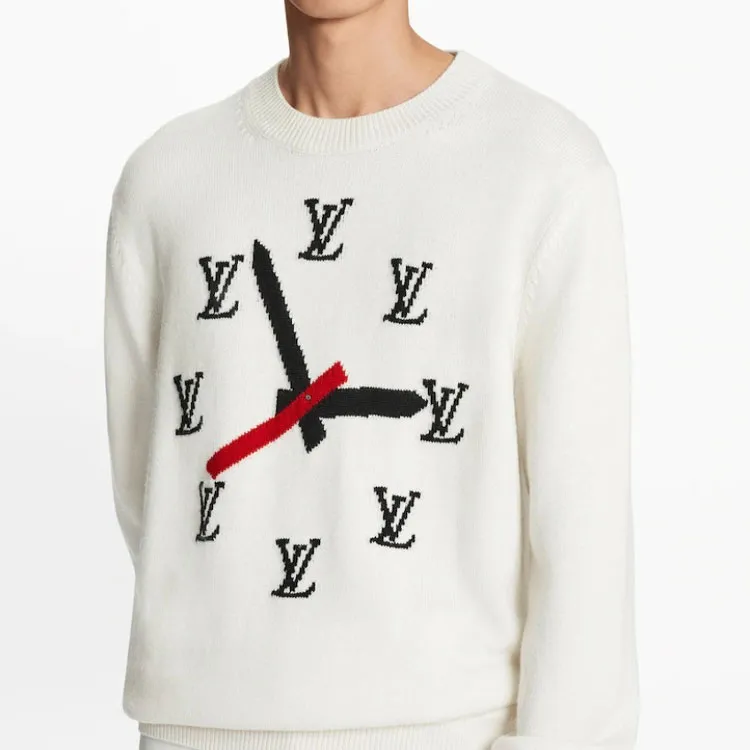 LOUIS VUITTON Intarsia Clock Sweater-4