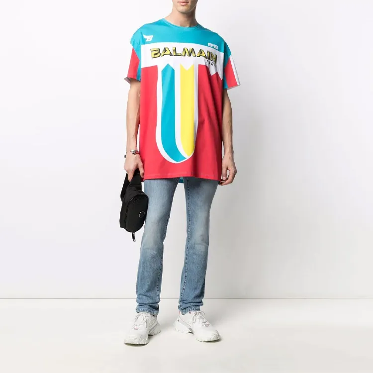 BALMAIN T-Shirts Men Blue-1