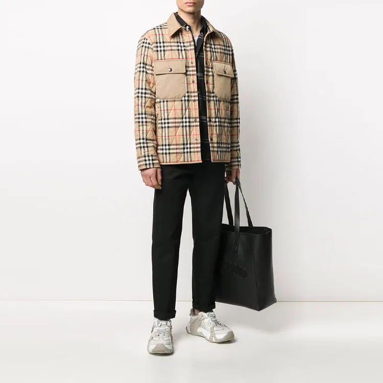 Burberry Puffer Jackets Unisex Brown-4