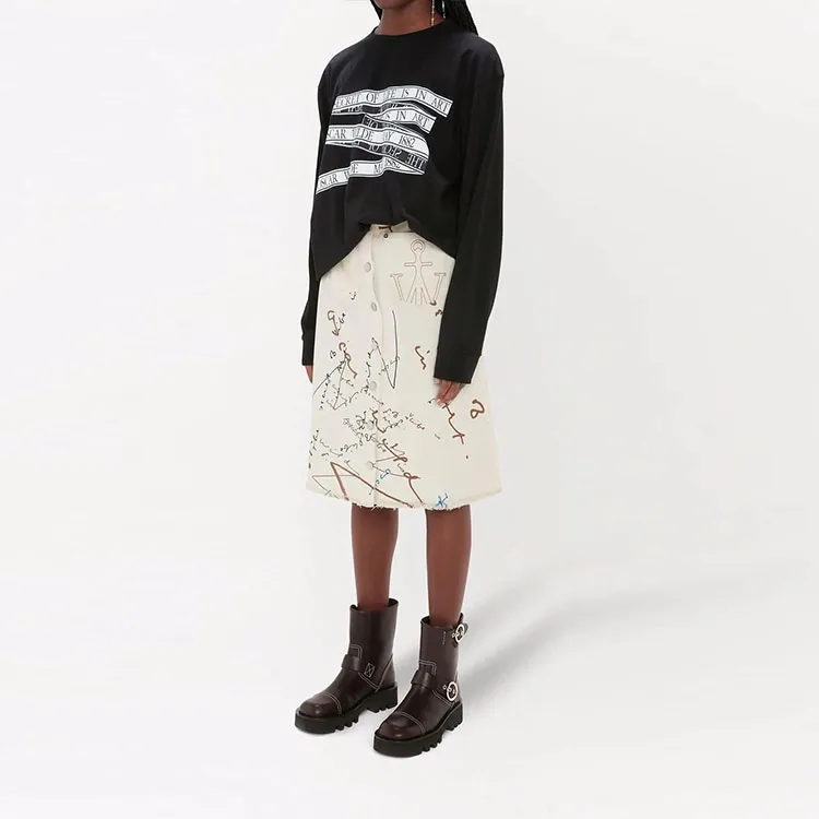 JW Anderson Oscar Wilde Capsule Frayed Hem Skirt-3