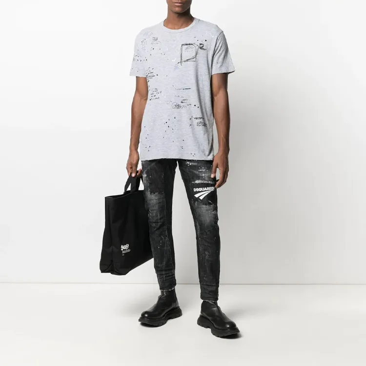 Dsquared2 Cigarette Fit Scribble Logo T Shirt-1
