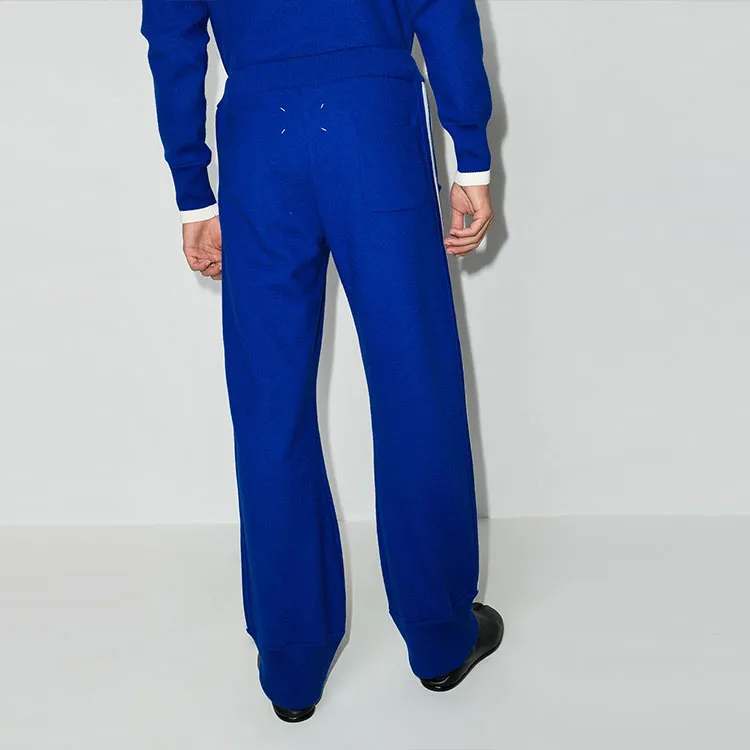 Maison Margiela Knitted Sweatpants Men Blue-3