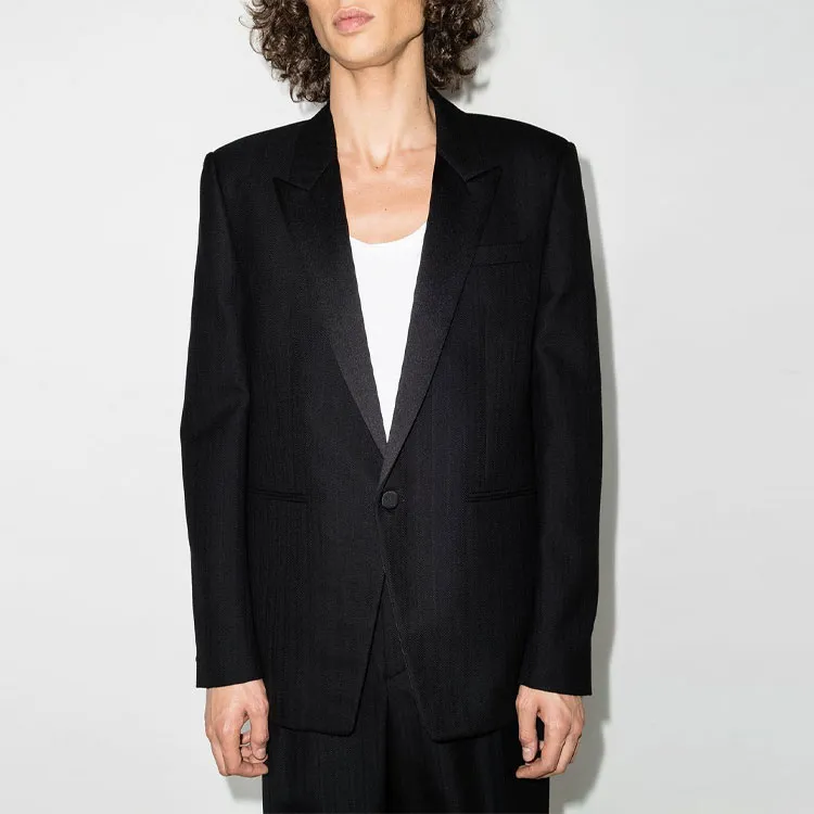 SAINT LAURENT Grain De Poudre Tuxedo Blazer-3