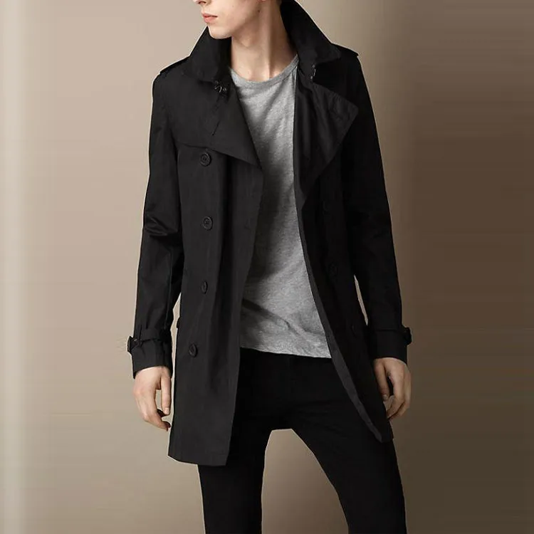 Burberry Trench Coat Men's Black-4