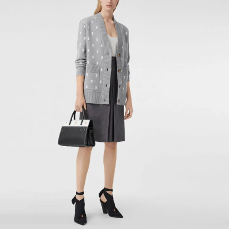 Burberry Cashmere Sweaters Women's Medium Heather Gray-2