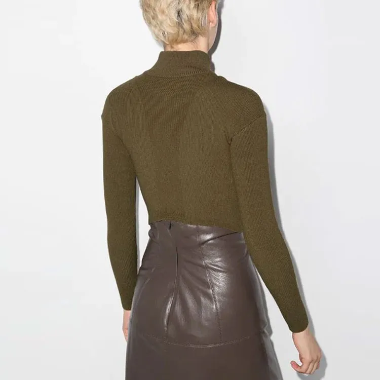 Jacquemus FW21 Slim Fit Sweater Women's Khaki-2