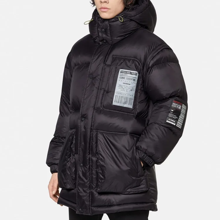 VERSACE Puffer Jacket Men's Black-3