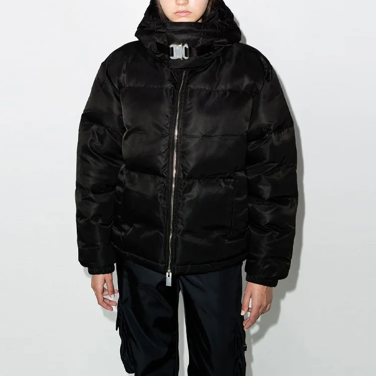 1017 ALYX 9SM FW21 Solid Color Lapel Puffer Jacket Men's Black-3