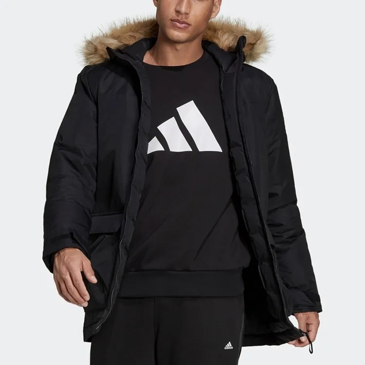 Adidas Parka Coats Men Black-1