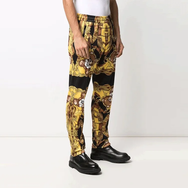 MOSCHINO Casual Pants Men Yellow Black-2