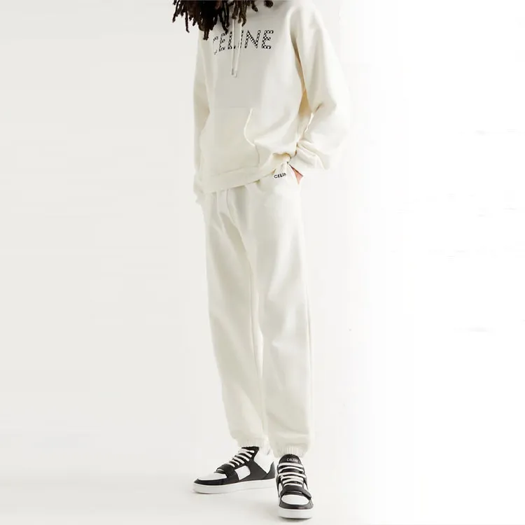 CELINE Embroidered Track Pants In Cotton Fleece-2