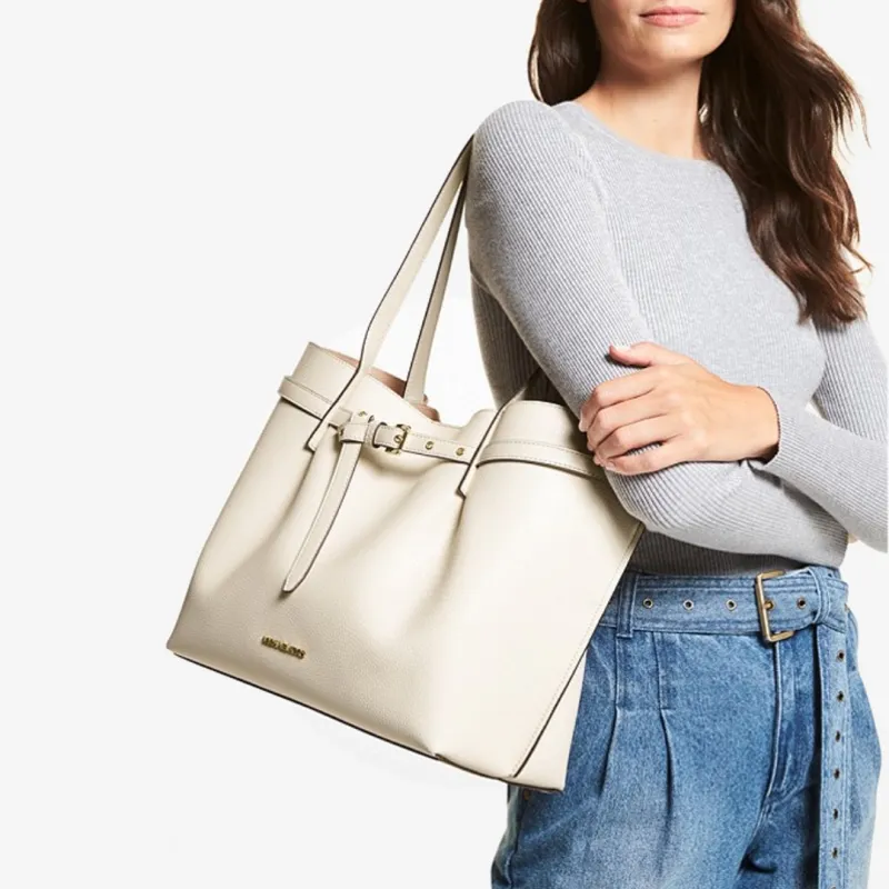 MICHAEL KORS Emilia Leather One Shoulder Handbag Tubas Women's White-4