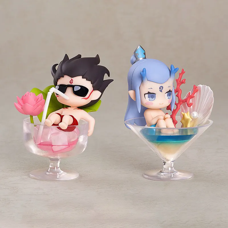 GSC Ne Zha Laughing Beauty, The Descending Demon Child, And Ao Bing, Vacation Set 5.5cm Chibi Figures-1