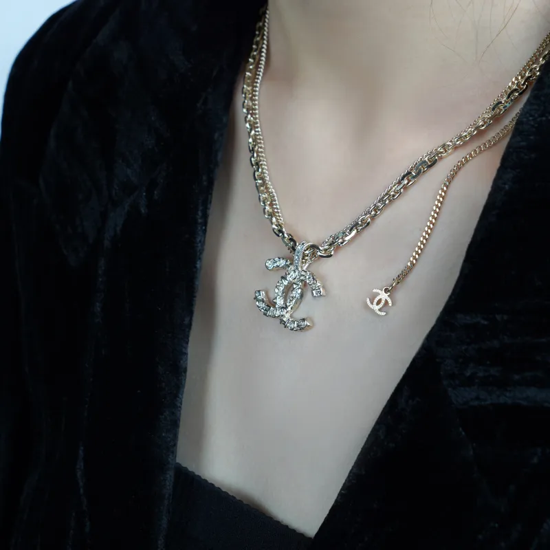 CHANEL Metal Necklaces Women's Gold-3