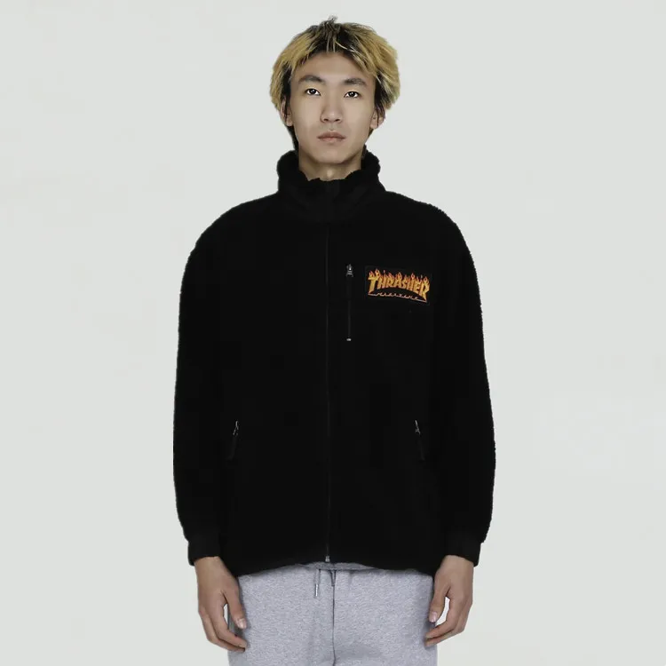 Thrasher Velvet Jackets Unisex Black-2
