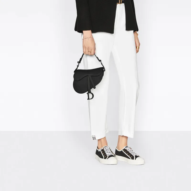 DIOR Saddle Cow Leather Saddle Bag Handbag Shoulder Bag Mini Women's Black-4