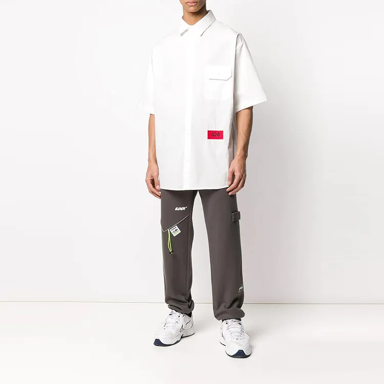 424 Short Sleeve Logo Patch Button Down-1