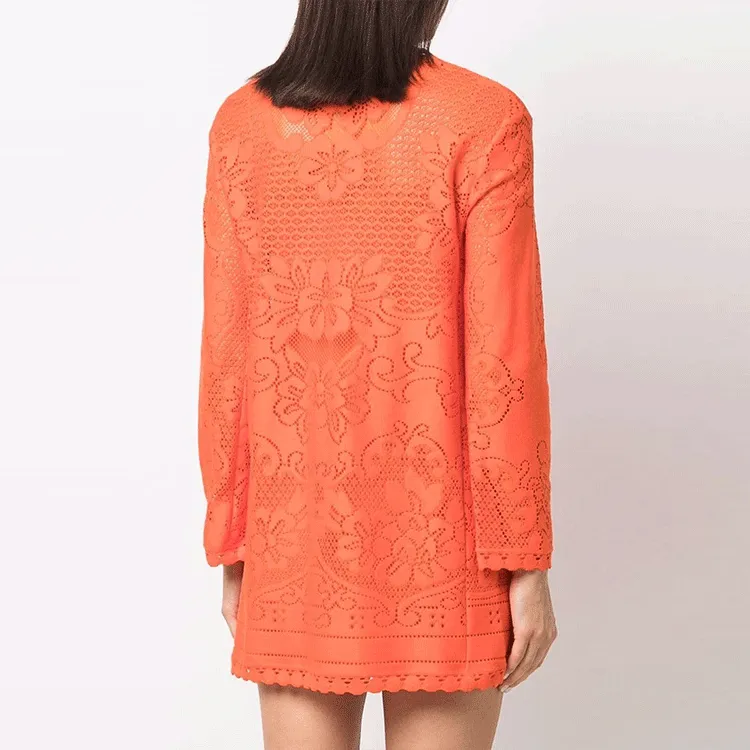 Valentino Long-Sleeved Dresses Women's Orange-3