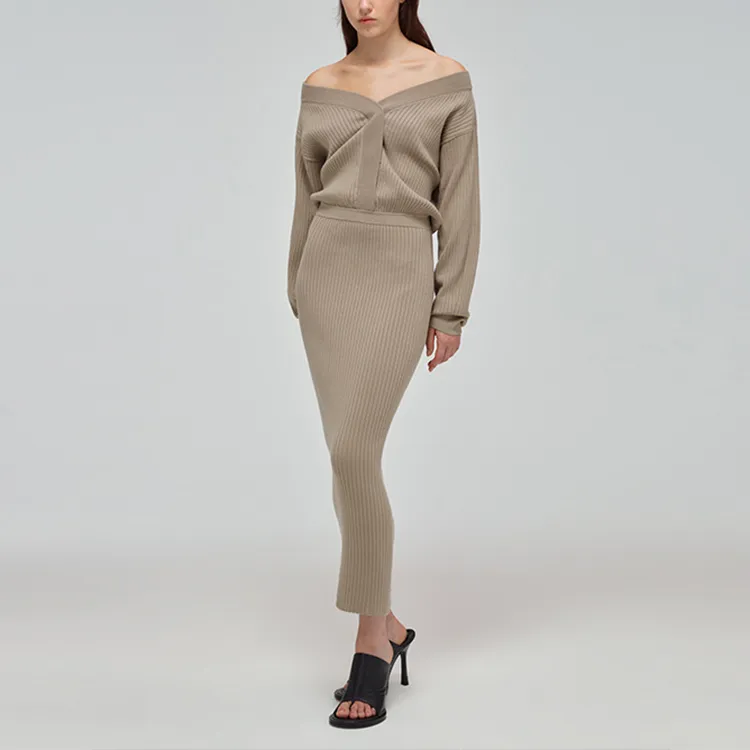 Self portrait Long Sleeved Dresses Women's Light Coffee-2