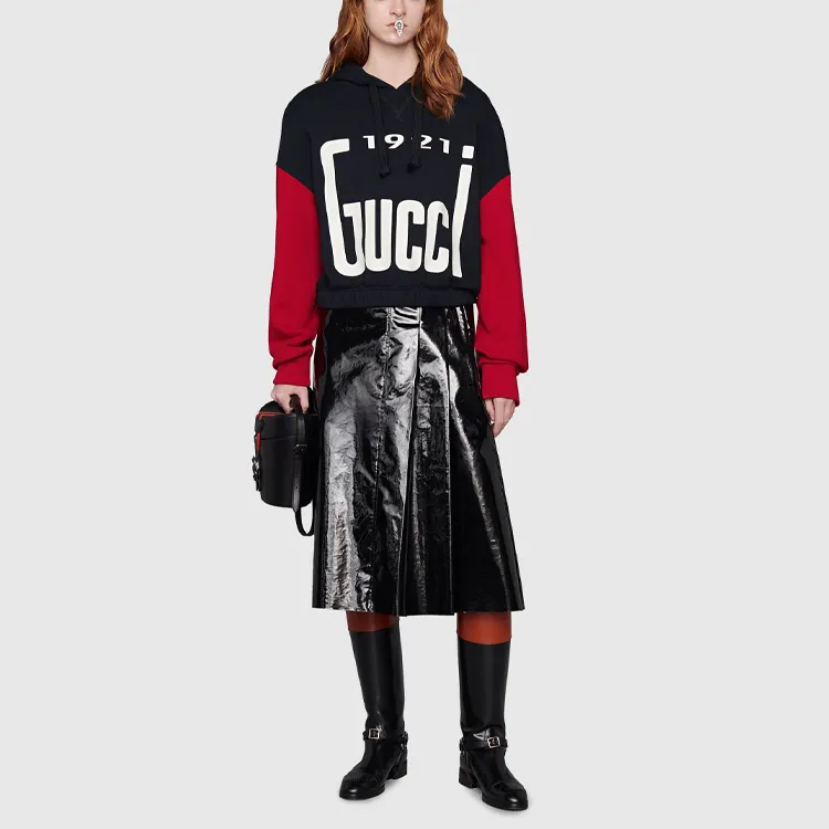 GUCCI Logo print Drawstring Hoodie-1
