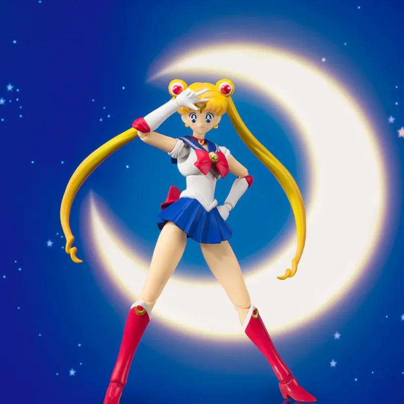BANDAI Usagi Tsukino Bandai SHF Sailor Moon Sailor Moon Anime Color Scheme Edition Action Figures 14cm-1