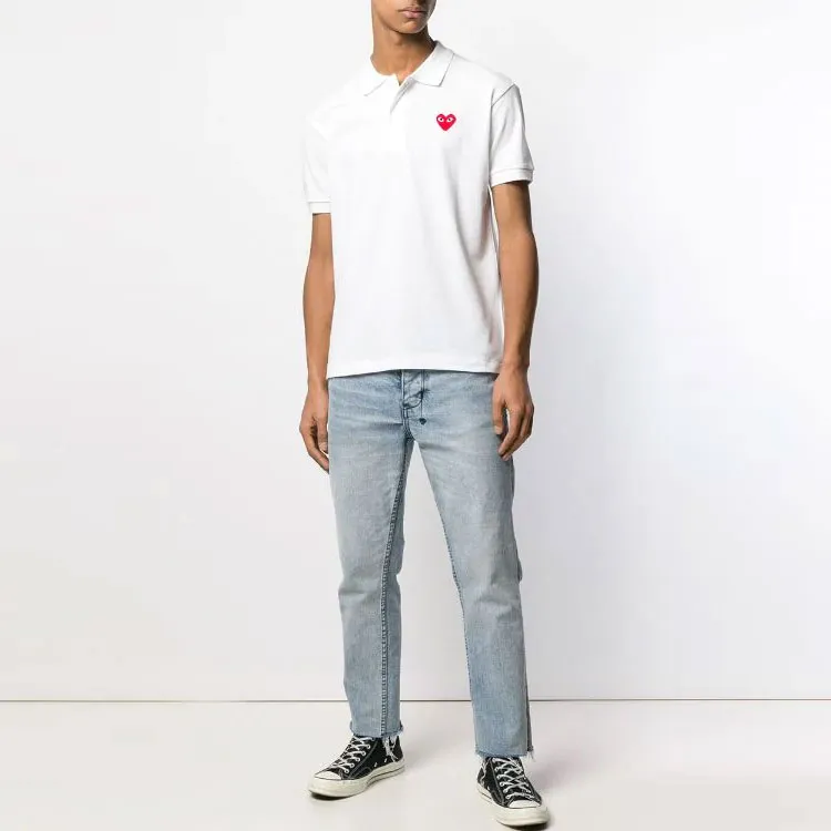 CDG Play Heart Patch Polo Shirt-1