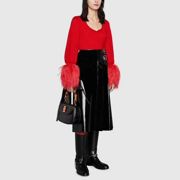 GUCCI Silk Mohair Sweater Red-1