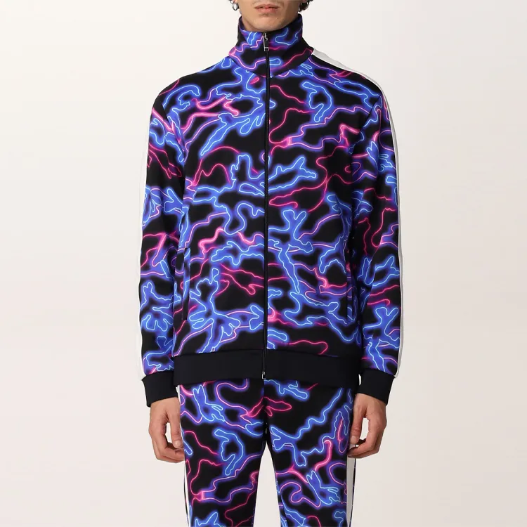 Valentino All Over Neon Camou Print Zip Sweatshirt-3