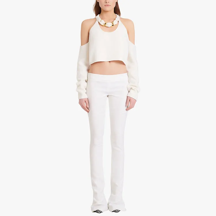 BALMAIN SS22 Slim Fit Sweater Women's White-1