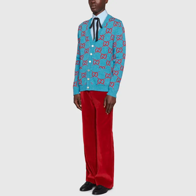 GUCCI Gg Intarsia knit Cardigan-2
