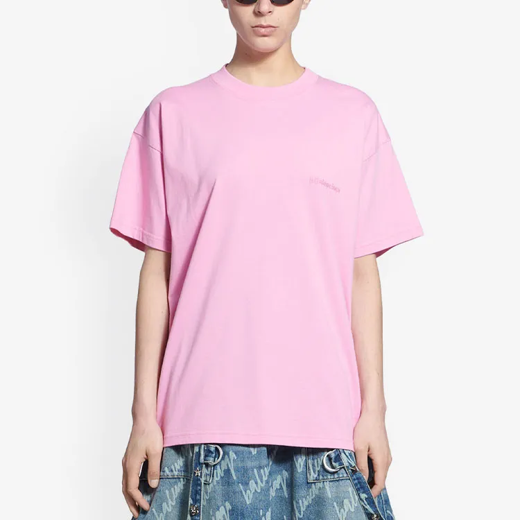 Balenciaga Logo T Shirt Pink-2