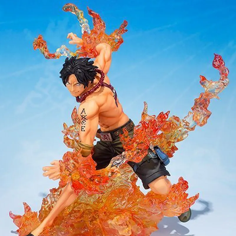 BANDAI BATTLE Collection Portgas D. Ace Bandai Figurarts Zero Ultra Battle Extra Brother's Bond Scale Figures 15.5cm-1