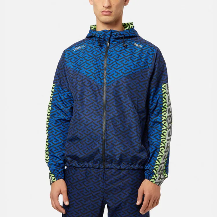 VERSACE La Greca SS22 Jackets Coats Men's Blue-2