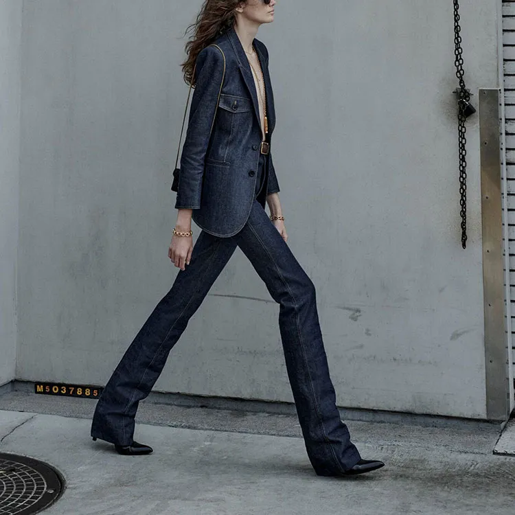 SAINT LAURENT Single breasted Denim Blazer-3