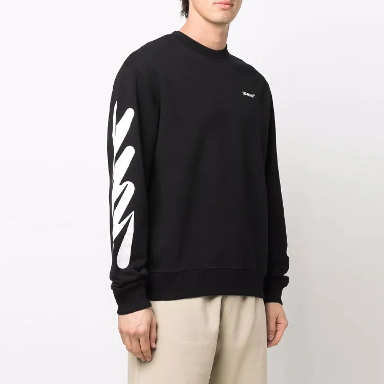 OFF WHITE Spray Paint Diag Logo Print Crewneck-2