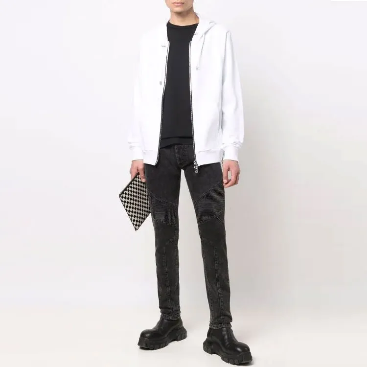 BALMAIN Logo Debossed Skinny Jeans-1