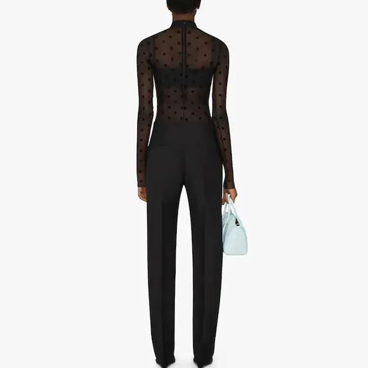Givenchy Polka Dot Mock Neck Bodysuit-2