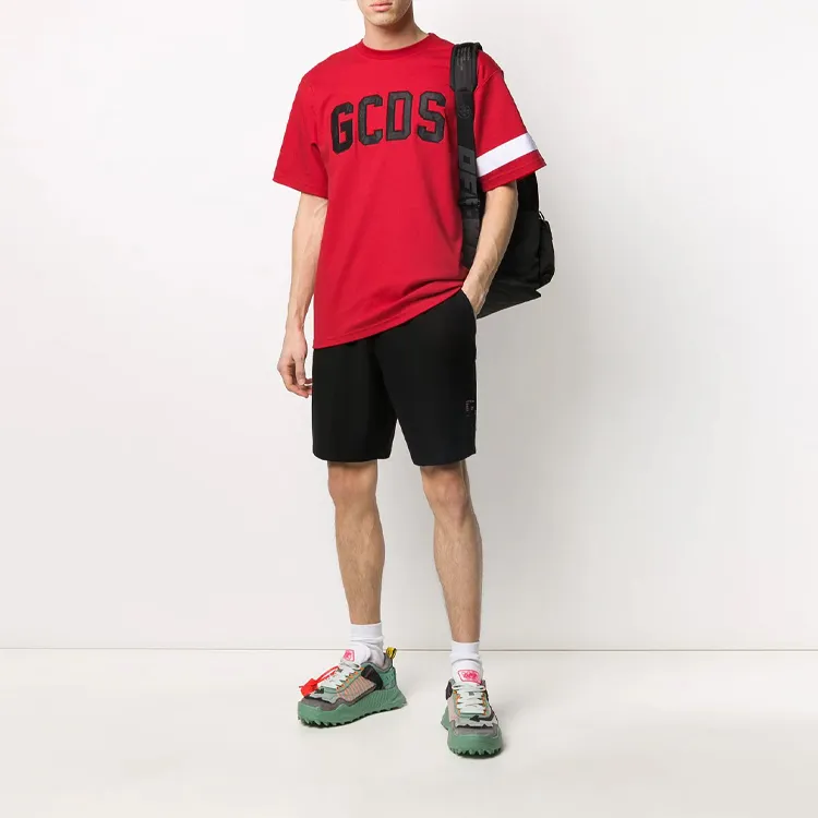 GCDS Logo Embroidered Crewneck T-Shirt-1