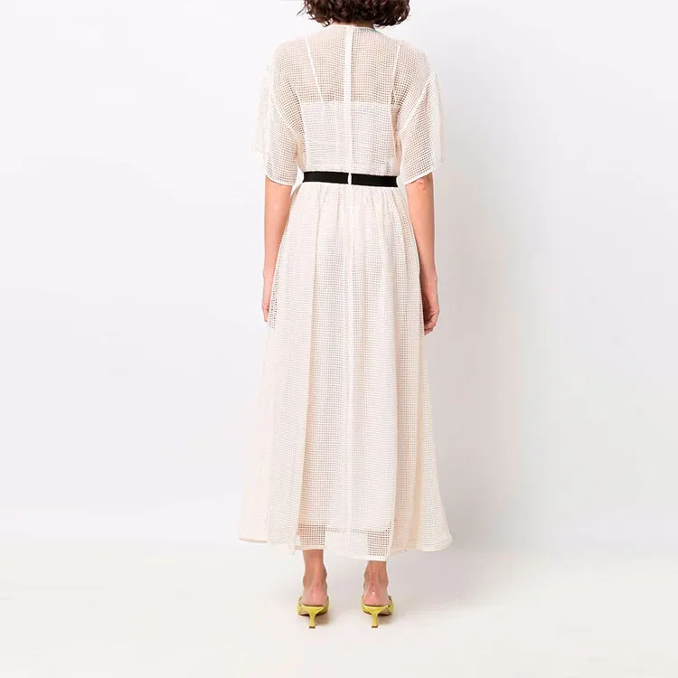 PRADA Short Sleeved Dress Women's White-3