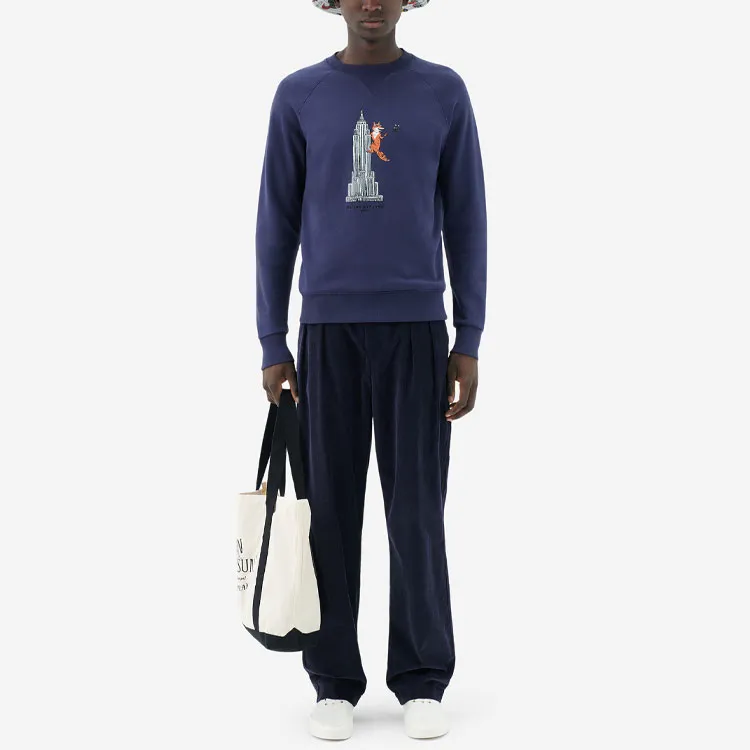Maison Kitsune Sweatshirts Men Navy Blue-2