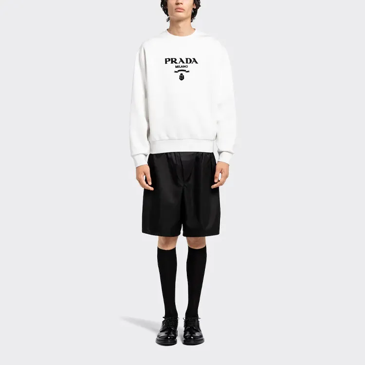 PRADA Chenille Logo Crewneck Sweatshirt-1