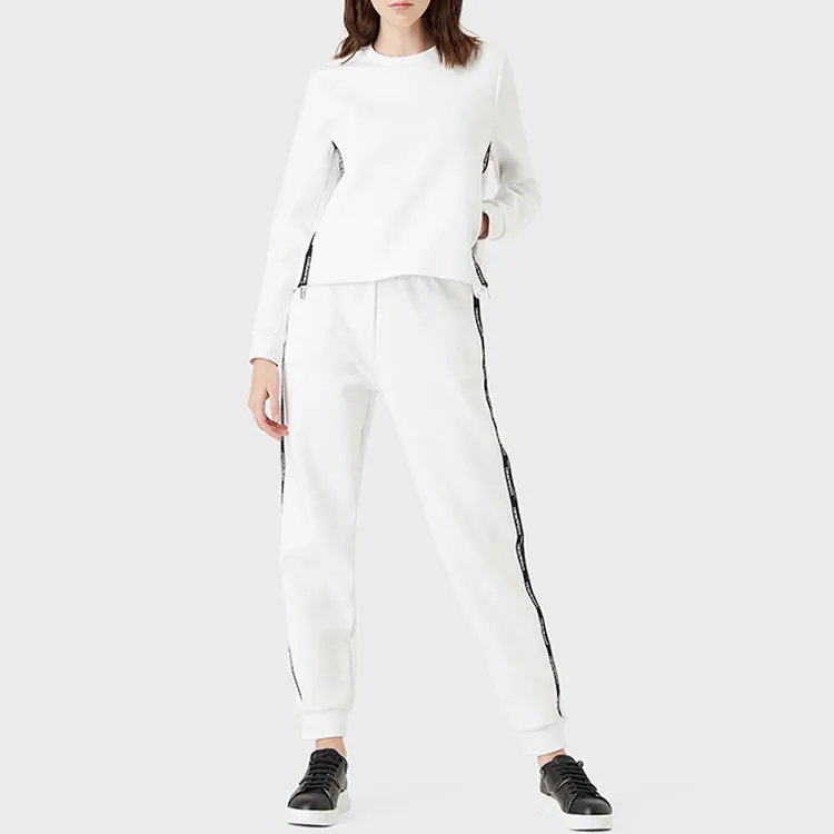 EMPORIO ARMANI Knitted Sports Pants Women's White-1