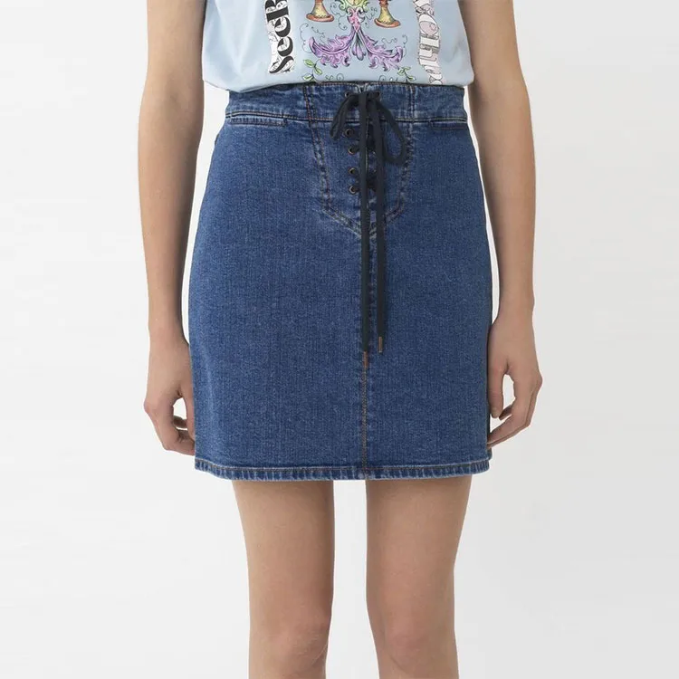 See By Chloe Denim Short Skirts Women's Blue-3