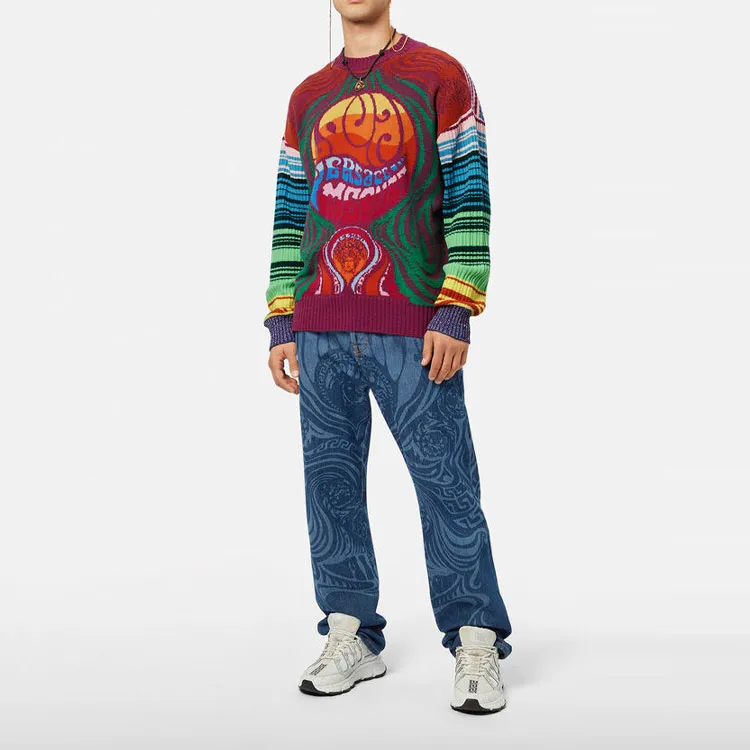 VERSACE Medusa Logo Intarsia Crewneck Jumper-1