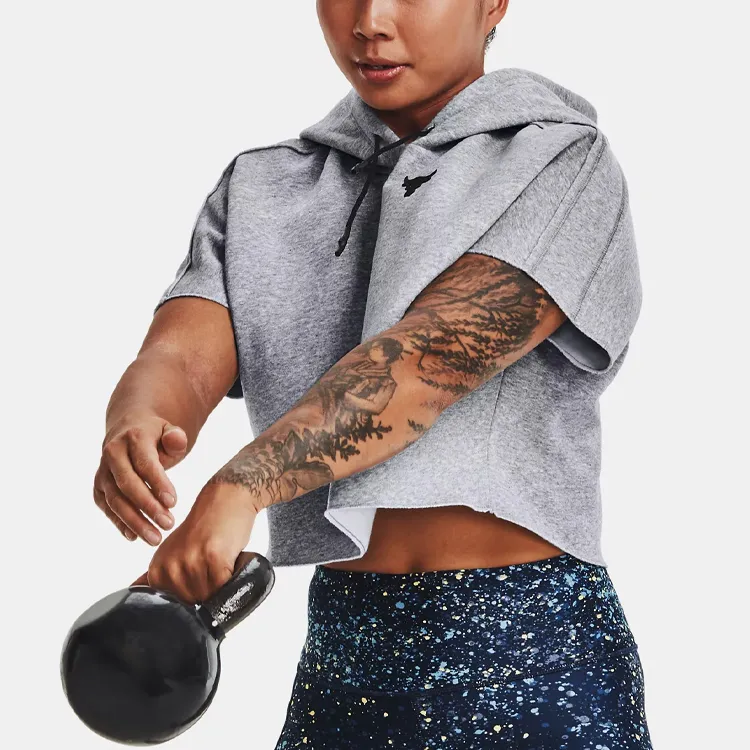 Under Armour Project Crop Tops Women's Medium Gray-3
