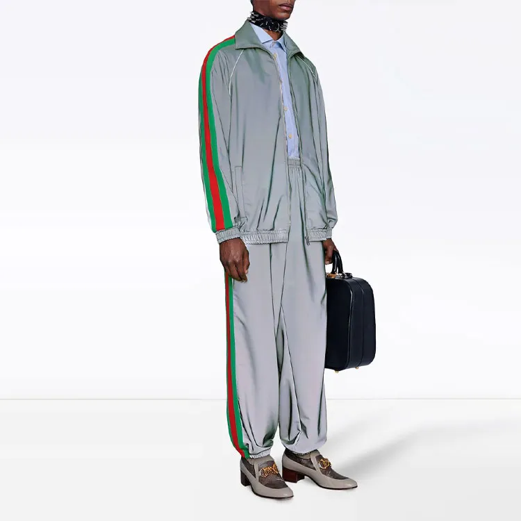 GUCCI Knitted Sweatpants Men Silver-3