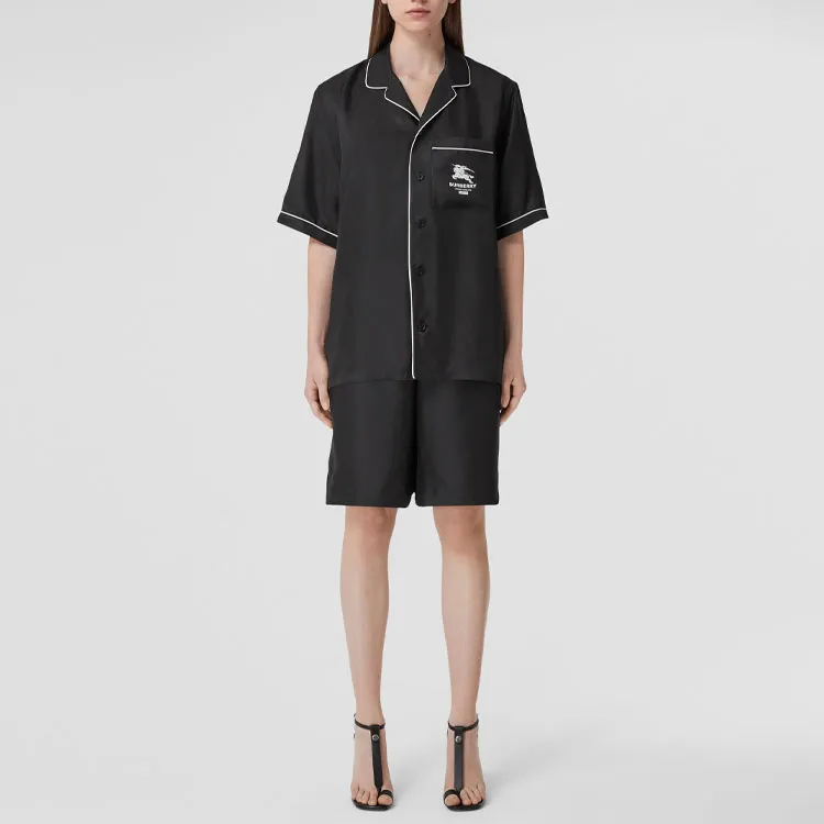 Supreme Burberry Icon Silk Pajama Shirt-1